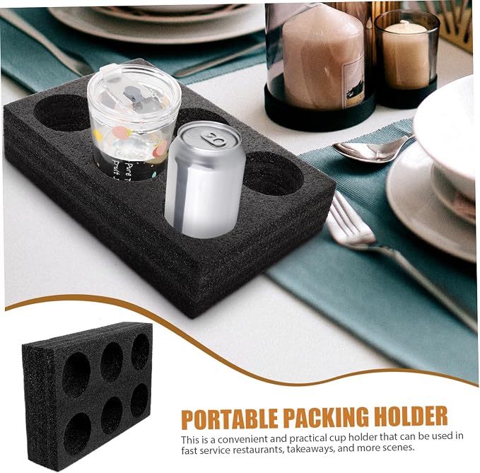 Practical 6-Hole Cup Holder Beverage Drink Carrier Tray Milk Tea Coffee Holder - Image 3
