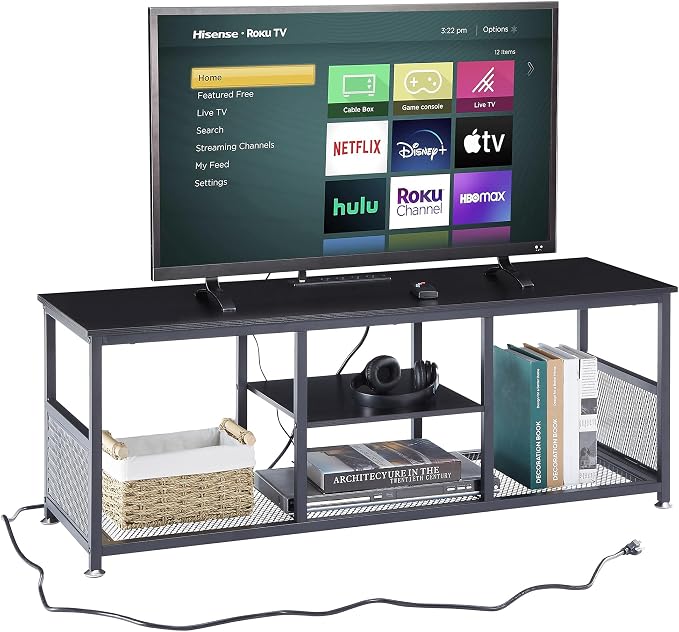 VECELO TV Stand with Power Outlets by VECELO