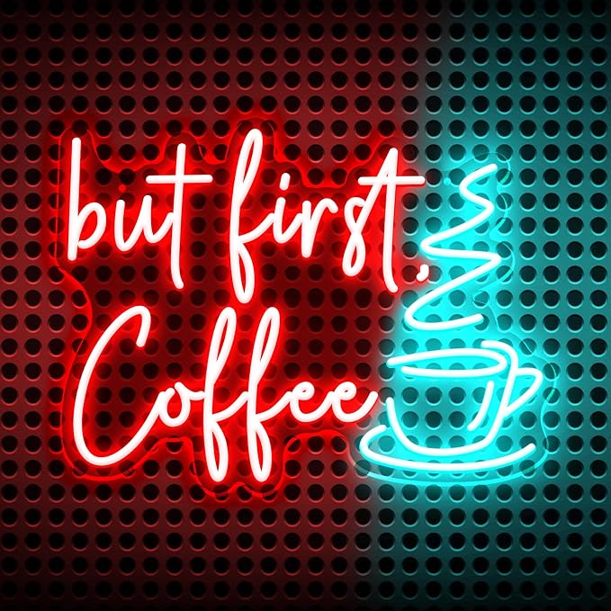But First Coffee Neon Sign Led Neon Light Signs 5V Home Coffee Station Kitchen by Unknown