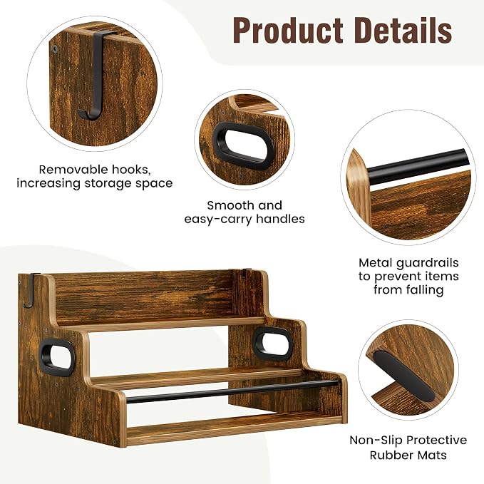 YOUDENOVA Liquor Bottle Display Shelf, 3-Tier Coffee Syrup Rack Organizer - Image 4
