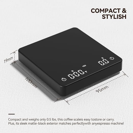 Rechargeable Coffee Scale with Auto Timing, Mini Espresso Scale with Timer - Image 5