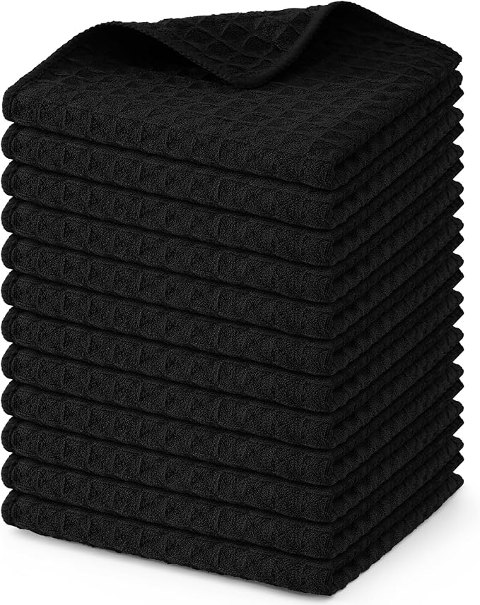 Homaxy Microfiber Waffle Weave Kitchen Dish Cloths, 12 x 12 Inch Ultra by Homaxy