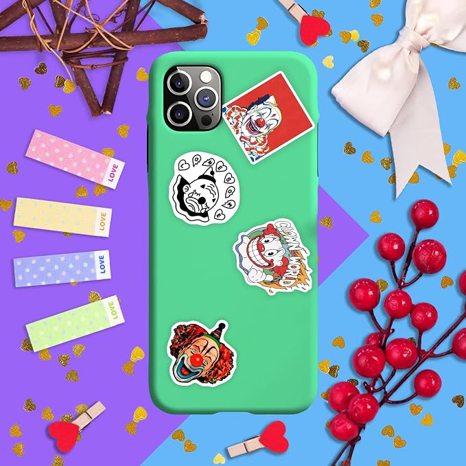 100Pcs Clown Stickers for Water Bottle and Laptop - Image 8