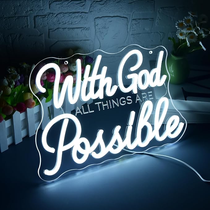 With God All Things Are Possible Neon Sign - Image 2