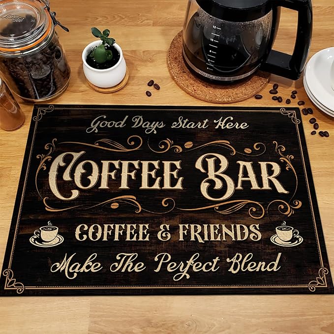 THUYPT Personalized Coffee Mat, Coffee Station Mat Quick Dry, Coffee Spill Mat - Image 5