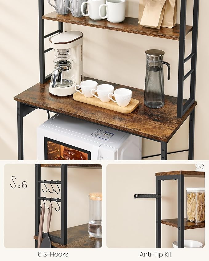 VASAGLE Bakers Rack with Power Outlet, 31.5 Inches Coffee Bar - Image 8