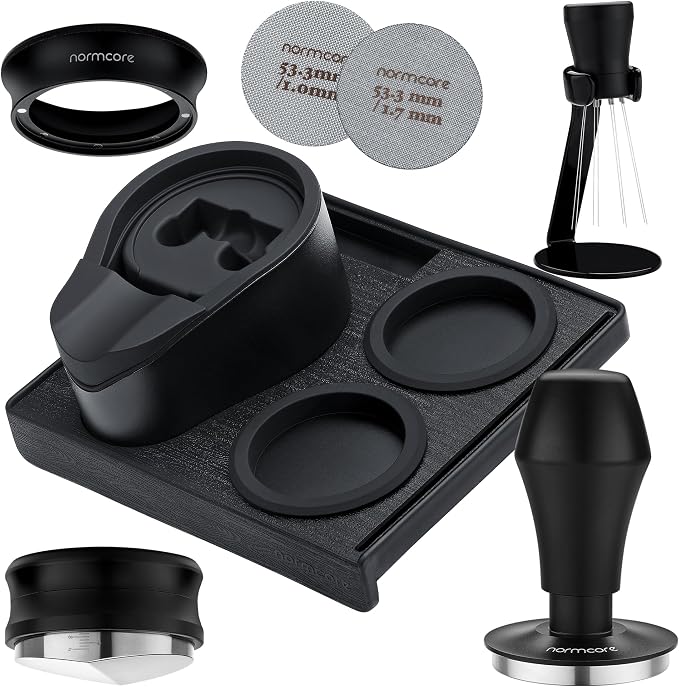 Normcore 53.3mm 7-in-1 Compact Barista Kit: Coffee Tamper, Distributor Tool by NORMCORECOFFEETOOLS