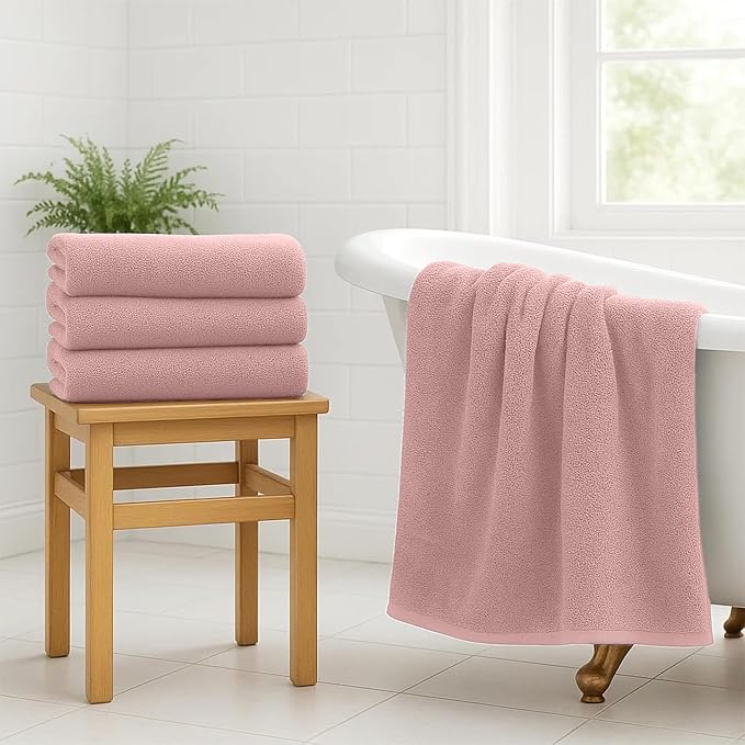 RIVERSIDE 100% Ring-Spun Cotton Bath Towels Set of 4 22 x 44 - Image 2