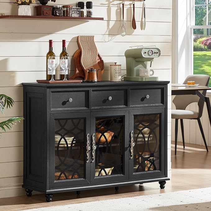 Joaxswe Farmhouse Sideboard Buffet Cabinet by Joaxswe