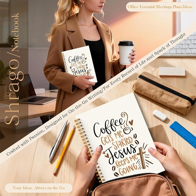 Coffee and Jesus Christian Spiral Notebook, Jesus Christian Journal - Image 4