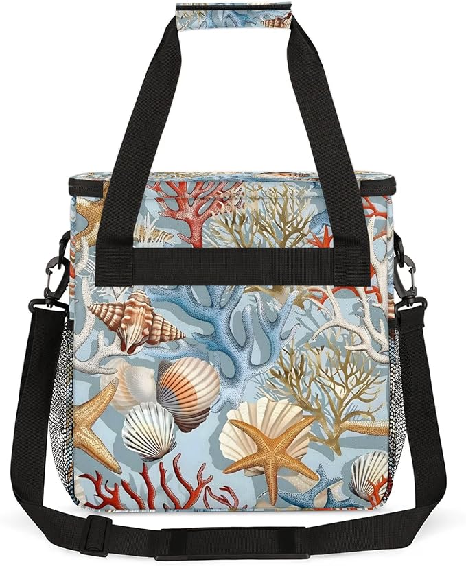 Nautical Coastal Coffee Maker Carring Bag, Large Insulated Storage Organizer - Image 5