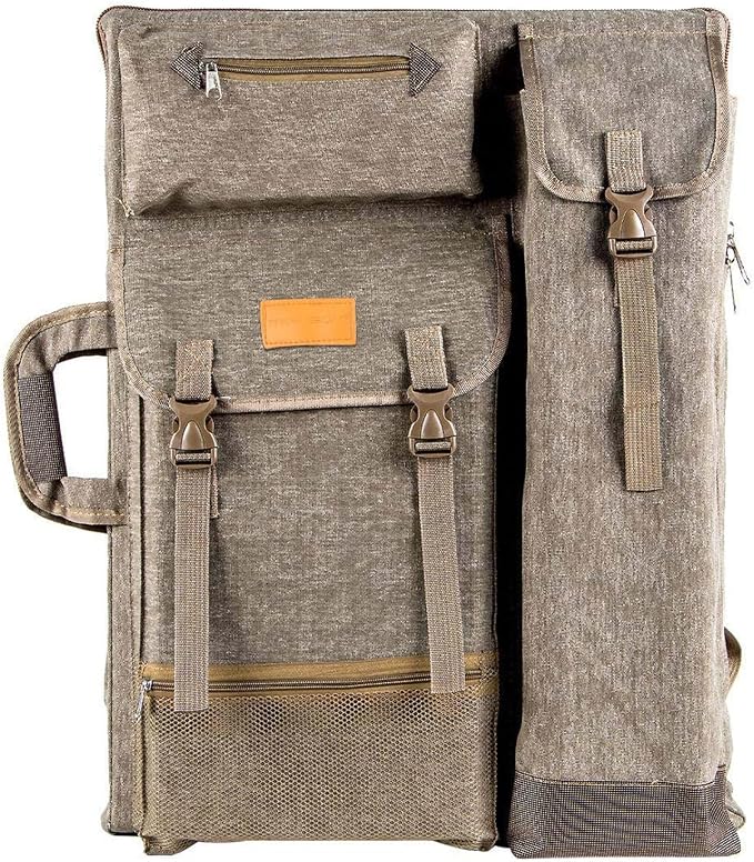 TRANSON Art Portfolio Case Artist Backpack Canvas Bag Large 26” x 19.5” by Transon