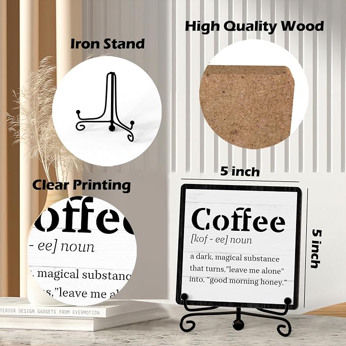 Coffee Bar Decor For Bar, Funny Cute Coffee Signs For Station Cafe Shop - Image 2