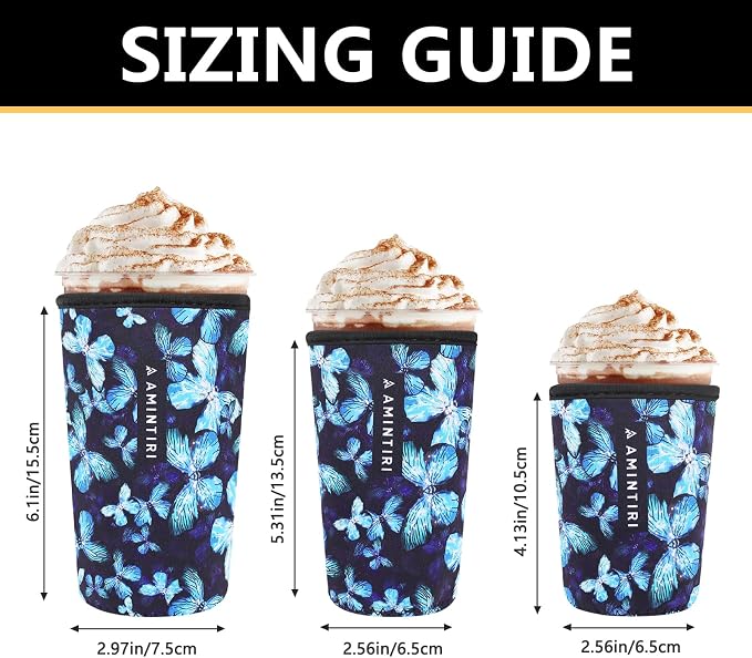3 Pack Reusable Sleeve for Iced Coffee Cup, Coffee Neoprene Sleeve for Iced&Hot - Image 3