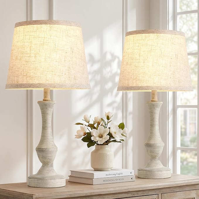 Luvkczc Table Lamp Set of 2, Linen Shade Desk Lamps Office - Image 9