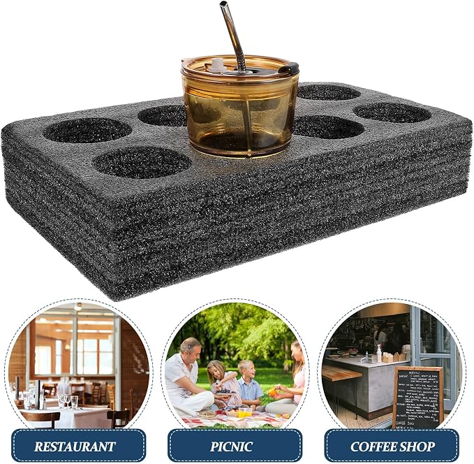 GANAZONO 2 Pcs Drink Carrier Tray Pearl Cotton Cup Holder - Image 6
