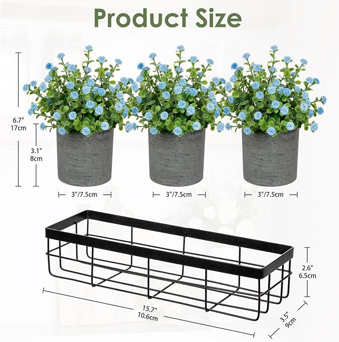 DILATATA Baby's Breath Artificial Flowers Table Centerpiece Decoration Potted - Image 2
