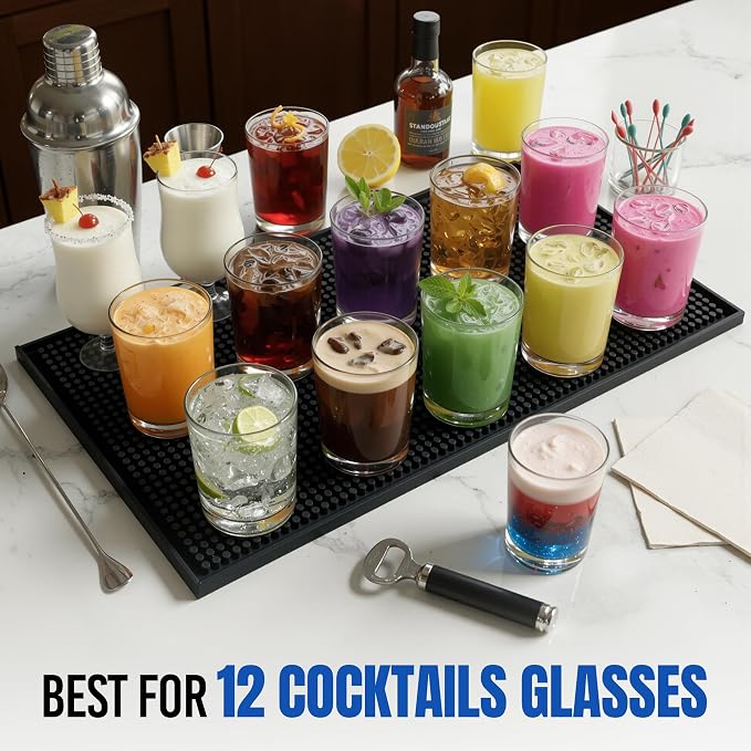 Standard Rubber Bar Mat for Countertop, 18 x 12 Inch Non Slip Bar Service & - Image 3