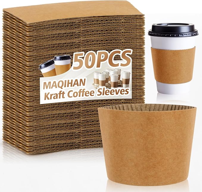 MAQIHAN 50PCS Coffee Cup Sleeves by MaqiIhanCustomOfficial