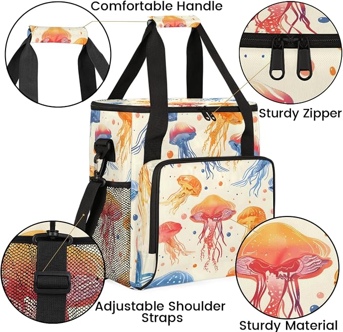Jellyfish Coffee Maker Carring Bag, Large Insulated Storage Organizer Case Tote - Image 6