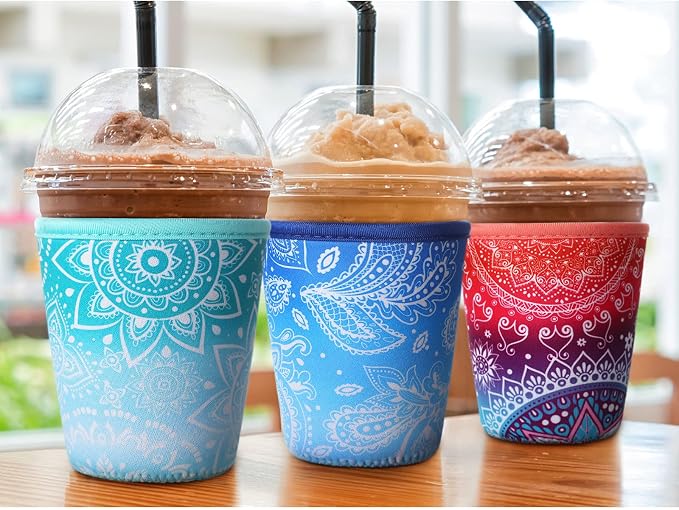 Patelai 4 Pieces Reusable Iced Coffee Sleeve Cup Insulator - Image 5