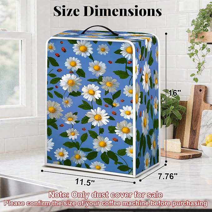 BVBOX Coffee Maker Cover, Durable Dustproof Lightweight Polyester Cotton Blend - Image 2