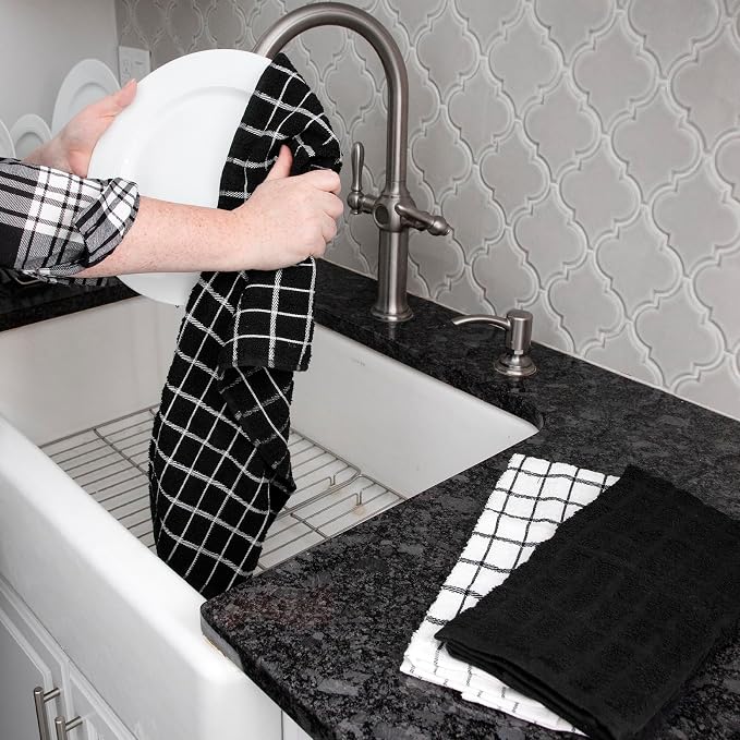 Ritz Premium 100% Cotton Terry Check Kitchen Dish Towels - Image 4
