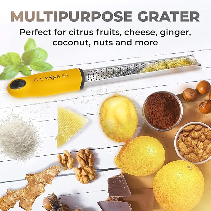 Stainless Steel Cheese and Citrus Zester Grater w/Extra Sharp Blade - Image 5