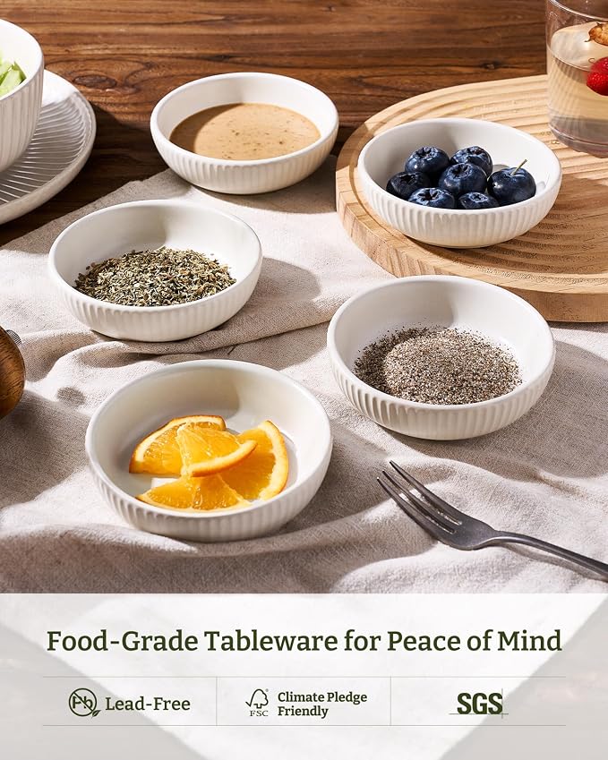 famiware Starlight Soy Sauce Dish Ceramic Dipping Bowls Set of 6, 3 oz - Image 3