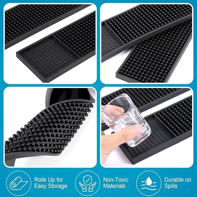 Jingmore 4 Pcs Thick Rubber Bar Mats - Image 4
