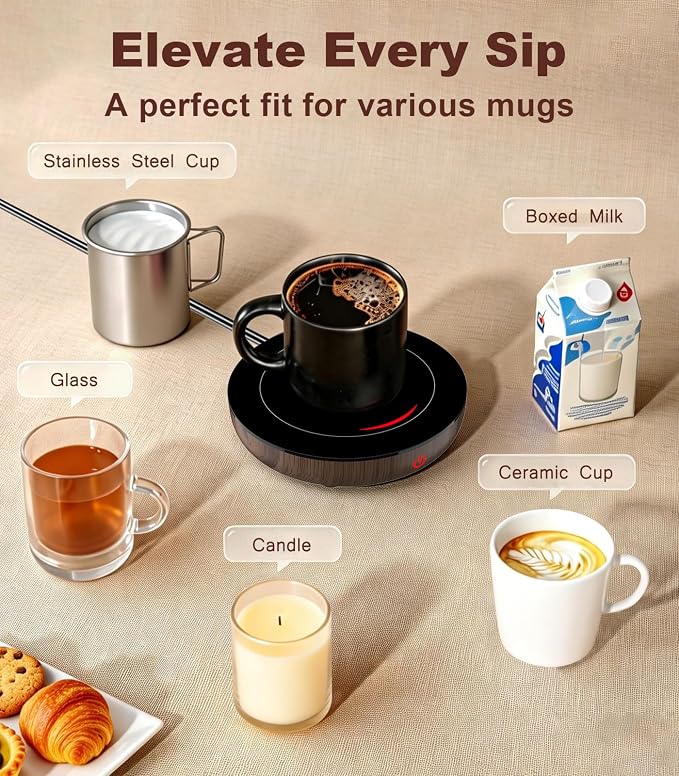 Kepwam Coffee Mug Warmer for Desk, 3-Temp Fast Heating Cup Warmer - Image 6
