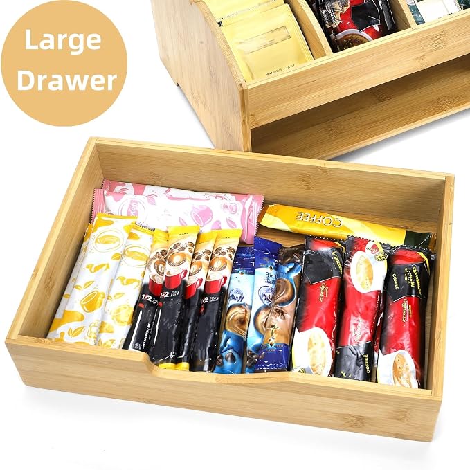 Covzoe Bamboo Coffee Station Organizer - Image 4