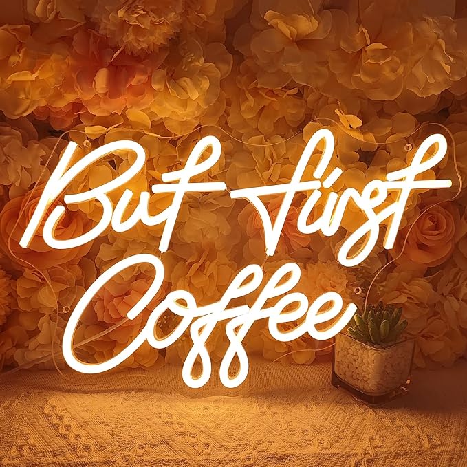 SYLHOME But First Coffee Led Neon Light Signs 5V Home Bedroom Kitchen Office by SYLHOME