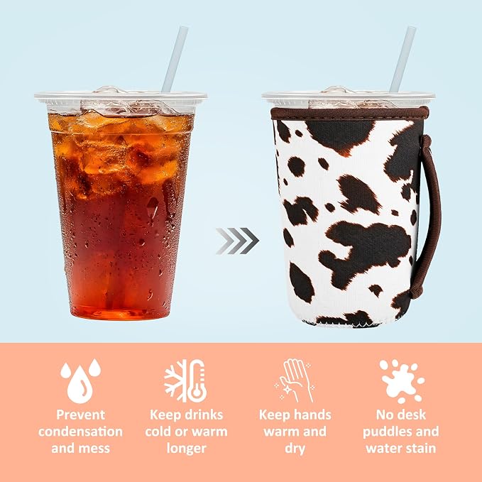 KJQJLY 3 Pack Reusable Iced Coffee Sleeves - Image 4