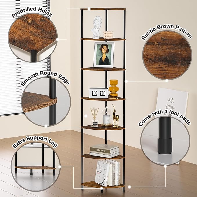 Corner Plant Stand Shelf, 7 Tier Tall Plant Stand - Image 7