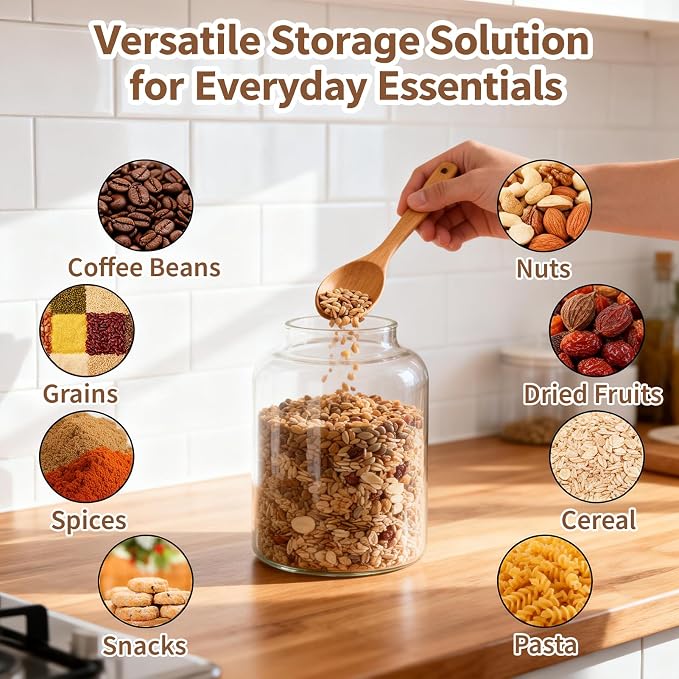 77L 2 PCS Large Glass Food Storage Jars - Image 5