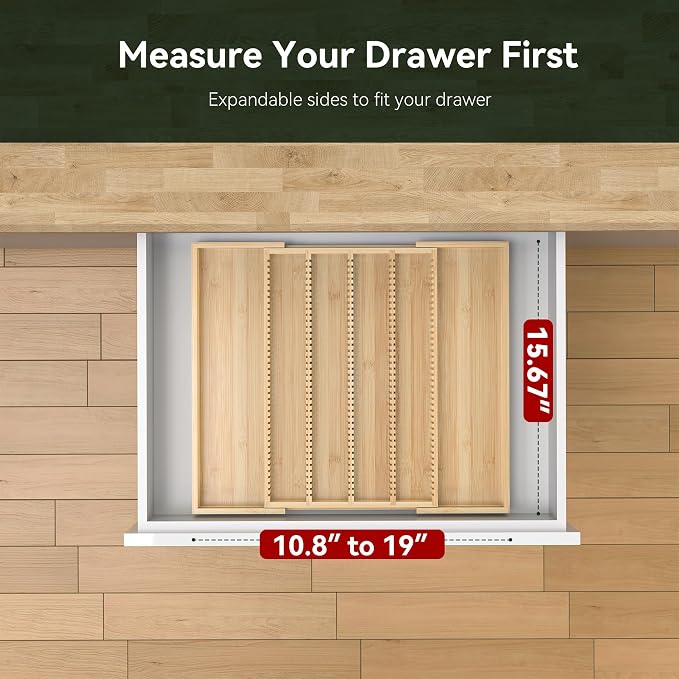 Larger Expandable Bamboo Organizer Holder - Image 2