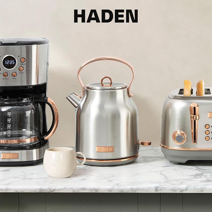Haden Heritage 1.7 Liter Stainless Steel Electric Kettle, Hot Water Kettle - Image 6