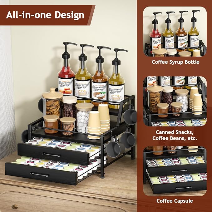 Homsorout Coffee Syrup Rack Organizer - Image 6