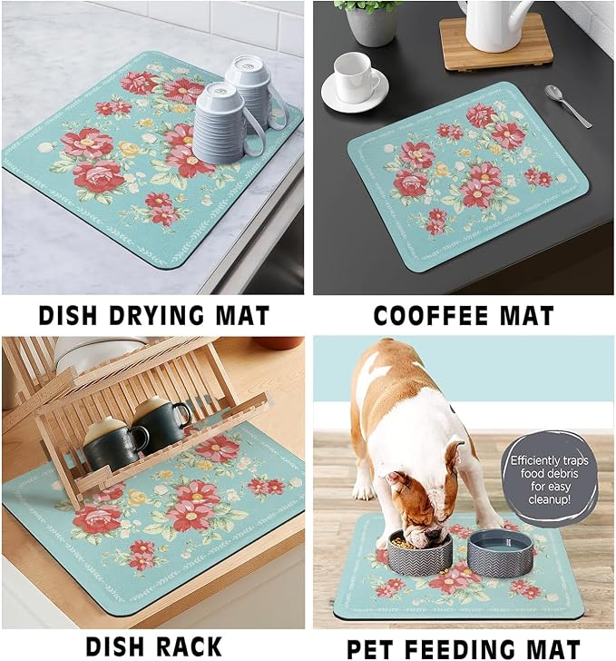 Coffee Bar Mat Rubber Dish Drying Mat - Image 4
