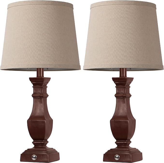 ROTTOGOON Dimmable Table Lamps Set of 2, Rustic Farmhouse Table Lamps - Image 7