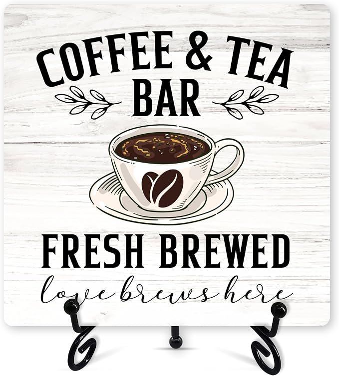 Coffee Sign Desk Decor, Coffee And Tea Bar Sign by Unknown
