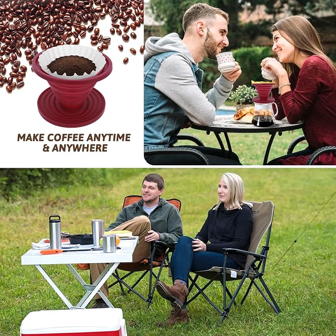 Coffee Dripper, Foldable Silicone Coffee Dripper Foldable Travel Pour Over - Image 6