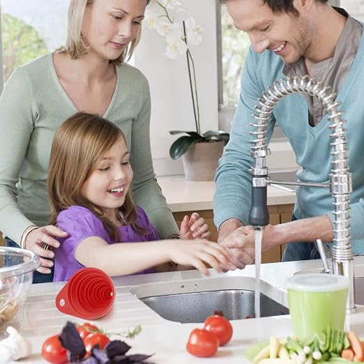 Funnels for Kitchen Use, Food Grade Silicone Collapsible Kitchen Funnel - Image 5