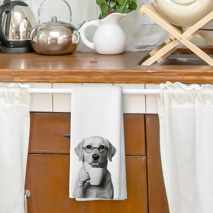 Funny Labrador Retriever Coffee Bar Kitchen Dish Towels, Labrador Retriever - Image 2