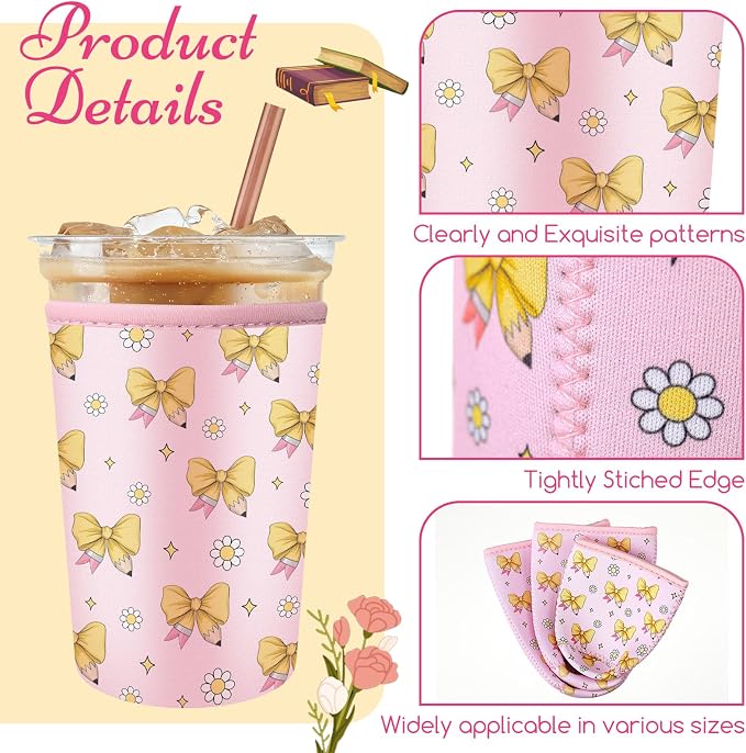 FoldTier 3 Pcs Teacher Appreciation Gifts Teachers Cup Sleeves Iced Coffee - Image 4