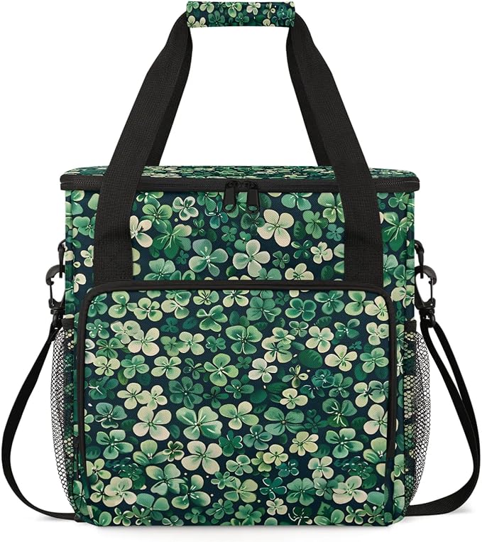 Happy St Patrick's Day Shamrocks Floral Leaves Coffee Maker Carring Bag by Home