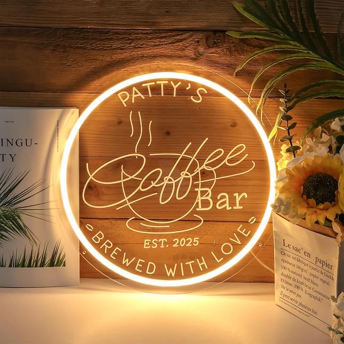 Personalized Neon Coffee Bar Sign - Image 7