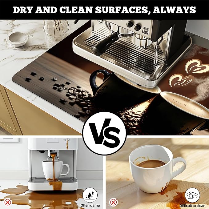 Dish Drying Mat Large Coffee Mat Absorbent Drying Mat - Image 4