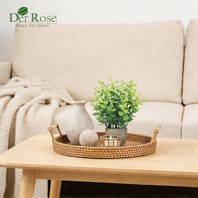 Der Rose 4 Pack Mini Artificial Plants Indoor in Pots Mixed Fake Plants - Image 4